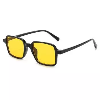 Летние ретро солнцезащитные очки в прямоугольной оправе UV400, винтажные модные классические леопардовые желтые линзы, дорожные уличные солнцезащитные очки