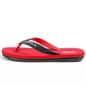 Летние резиновые шлепанцы для мужчин, пляжные сандалии с защитой от скольжения, модные домашние мужские тапочки 39 красный