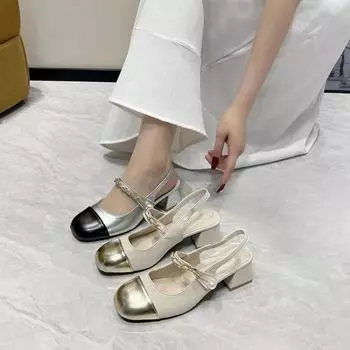 Летние роскошные сандалии женские удобные туфли нейтральные высокие каблуки модные открытые разноцветные новые закрытые высокие каблуки 35