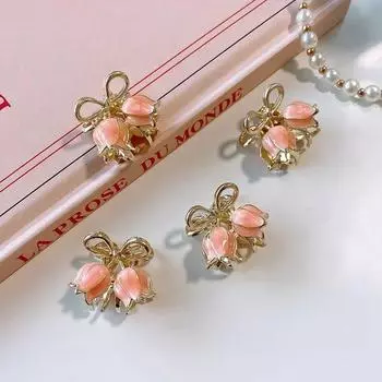 Летние розовые заколки для волос с цветком орхидеи, заколки для волос в виде цветка орхидеи, корейские модные заколки для женщин и девочек, аксессуары для волос, головные уборы