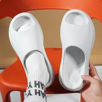 Летние с открытым носком для отдыха, одно слово, простые, модные, для дома, пара, сандалии, для путешествий, наступая на дерьмо, с толстым дном, пляжные тапочки 35-36
