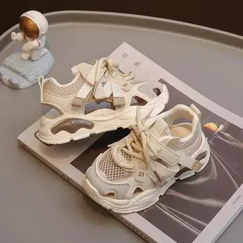 Летние сандалии для детей, сандалии для мальчиков и девочек, детские спортивные сандалии, удобная летняя пляжная обувь, детские сандалии 36 чёрный