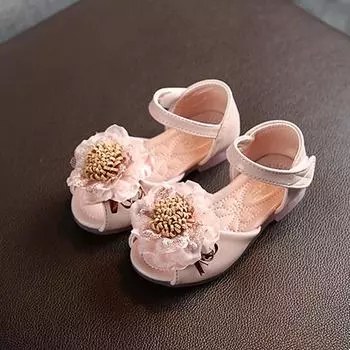 Летние сандалии для девочек с дикими цветами и кристаллами «рыбий рот», обувь принцессы 22 розовый