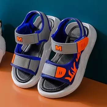 Летние сандалии для мальчиков Большие детские мальчики Нескользящая детская обувь на мягкой подошве Детская пляжная обувь 33 красный