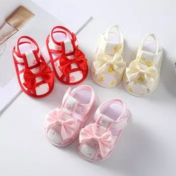 Летние сандалии для маленьких девочек, милое украшение с бантом и повязкой на голову 12