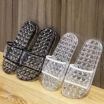 Летние сандалии для родителей и детей из прозрачного хрусталя — легкие, модные домашние тапочки для пар и мужчин Size 30-31 (18cm)