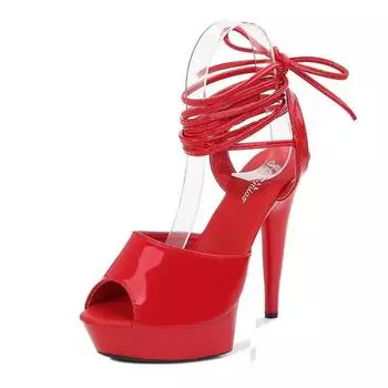 Летние сандалии для женщин, пикантные модные дефиле на высоком каблуке, сандалии на тонком каблуке и толстой подошве для танцев на пилоне, женские LFD 34 белый