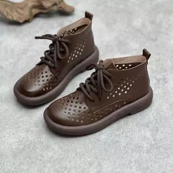 Летние сандалии Johnature, дышащие ботинки с открытым носком в стиле ретро, женская обувь ручной работы на шнуровке с круглым носком 35 белый