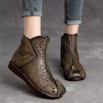 Летние сандалии Johnature, дышащие сапоги на открытом воздухе в стиле ретро, женские сабо ручной работы, обувь на плоской подошве 36 бежевый