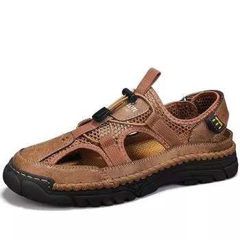 Летние сандалии Мужские повседневные сандалии с закрытым носком Женские повседневные сандалии большого размера для мужчин Мужские походные сандалии 39 хаки