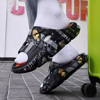 Летние сандалии на платформе для отдыха на открытом воздухе, мужские оригинальные тапочки в стиле 2024 года для мужчин, дешевые новинки 2025 года в элегантной дизайнерской обуви класса люкс 36