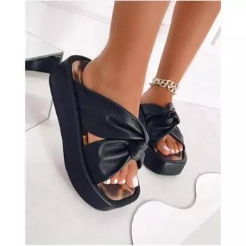 Летние сандалии на платформе для женщин, модные повседневные тапочки на танкетке из пеньки, уличная пляжная женская обувь на толстой подошве с открытым носком 35