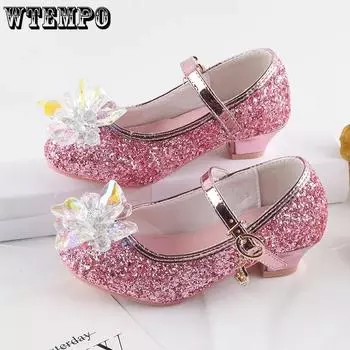 Летние сандалии на плоской подошве на высоком каблуке для девочек, детские кожаные туфли с бантом для девочек, детская танцевальная обувь, износостойкие нескользящие детские сандалии принцессы, размер 26-37 37 розовый