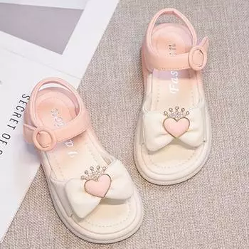 Летние сандалии принцессы для девочек-подростков, модная пляжная обувь в корейском стиле для девочек, нескользящая обувь на мягкой подошве 27 фиолетовый