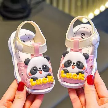 Летние сандалии принцессы для маленьких девочек - Детские сандалии с мягкой подошвой и пандой 12 cm