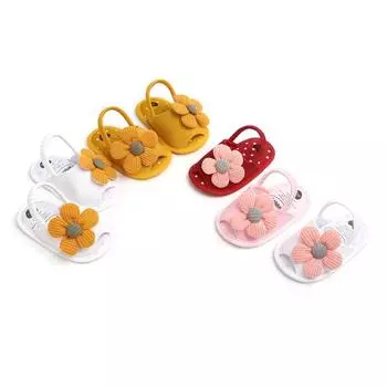 Летние сандалии с дышащей противоскользящей обувью с цветочным узором для маленьких мальчиков и девочек S розовый