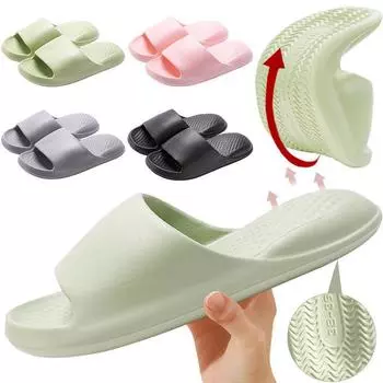 Летние сандалии с мягкой подошвой, водонепроницаемые домашние тапочки на платформе, нескользящая быстросохнущая обувь для ванной комнаты, обувь для душа 44 чёрный