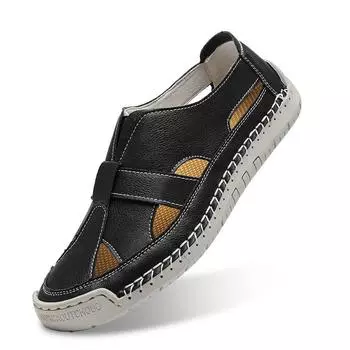 Летние сандалии с отверстиями 2025 года, ручной работы, с закрытой стопой, мужская повседневная дышащая пляжная обувь для пар, женская обувь больших размеров 36