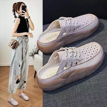 Летние сандалии, женская повседневная обувь, трендовые сабо на толстой подошве, женская удобная обувь, модная пляжная обувь 35