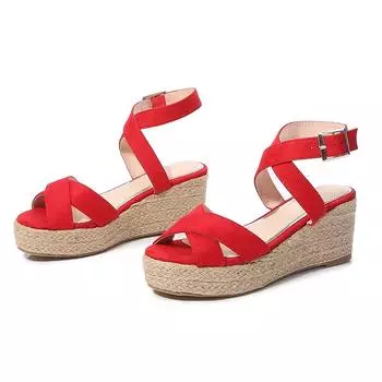 Летние сандалии, женские модные дизайнерские сандалии на платформе с перекрестными ремешками, женская повседневная удобная прогулочная обувь на танкетке 36 белый