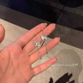 Летние серьги-бабочки с бахромой, женские серьги-гвоздики Niche Design Sense Advanced Cold Wind, модные универсальные серьги-гвоздики для темперамента