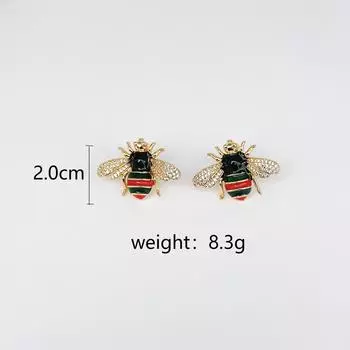 Летние серьги-гвоздики в виде насекомых-пчел, милые серьги-гвоздики с индивидуальностью, простые модные серьги в стиле ретро с маленькой пчелкой