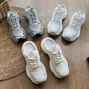 Летние серебристые сандалии с толстой подошвой, чтобы носить полудрагоценные женские туфли 35 серебряный