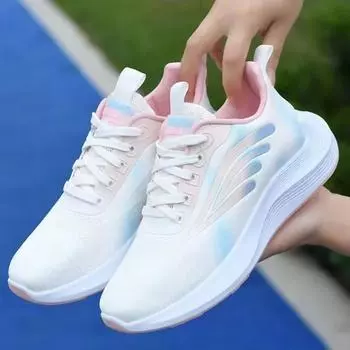 Летние сетчатые дышащие кроссовки для женщин, легкие противоскользящие кроссовки на платформе для пешего туризма, теннисные кроссовки для бега, женские 36