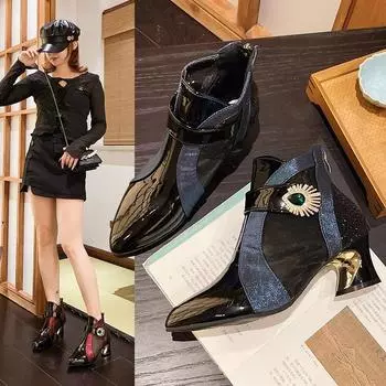 Летние сетчатые дышащие сандалии со стразами, сандалии в форме ретро, британский стиль, кожаные сапоги, женские ботинки 33 красный