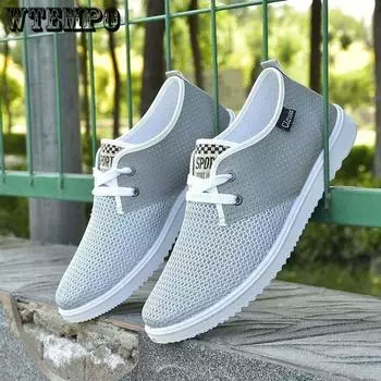 Летние сетчатые кроссовки, мужские кроссовки для спорта и отдыха, повседневная обувь из дышащей ткани из холста 44