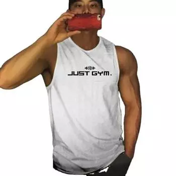 Летние сетчатые мужские футболки с круглым вырезом и принтом Do The Work, дышащие быстросохнущие майки для бодибилдинга, фитнеса, спортзала M белый