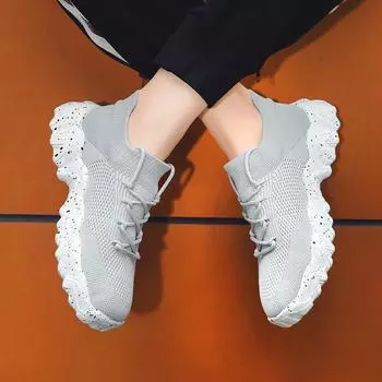 Летние сетчатые мужские кроссовки, дышащие, однотонные, для активного отдыха, кроссовки с низким верхом, для студентов, со шнуровкой, для спорта и отдыха 39