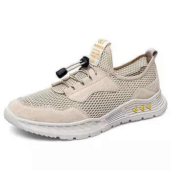 Летние сетчатые мужские кроссовки с эластичной резинкой, повседневные мокасины, обувь для мужчин, спортивная обувь, большие размеры 38-46, дышащая мужская обувь 38 серый