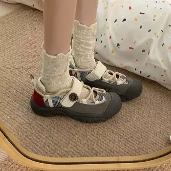 Летние сетчатые полые сандалии, женские туфли на плоской подошве, новая пляжная обувь на мелком каблуке, удобная женская обувь на плоской подошве в стиле ретро 35 серый