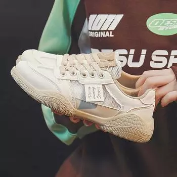 Летние сетчатые туфли с отверстиями Новые низкие туфли Дышащие мягкие туфли Белые туфли Забродные туфли 35