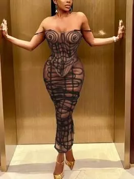 Летние сексуальные шикарные комплекты из двух предметов без рукавов, женские винтажные топы на бретелях + нерегулярные темные юбки, женские темные расколы, клубная уличная одежда S коричневый