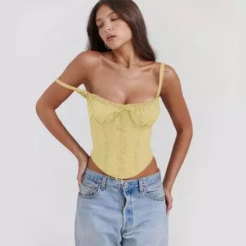 Летние сексуальные топы на бретельках Hottie Camisole для женщин S жёлтый