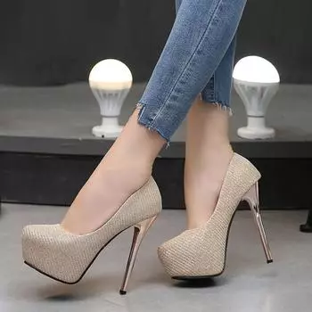 Летние сексуальные туфли-лодочки женские блестящие босоножки на высоком каблуке 14 см для вечеринок и танцев на пилоне 35