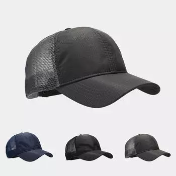 Летние шапки Шляпа дальнобойщика Аксессуары унисекс Регулируемые XL чёрный