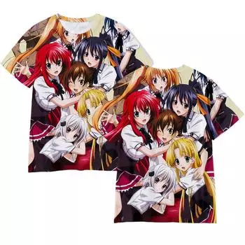 Летние школьные футболки DxD аниме сексуальные девушки с 3D принтом уличная одежда для мужчин и женщин модная футболка большого размера Harajuku детские футболки топы M