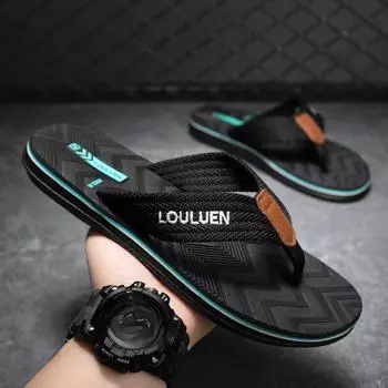 Летние шлепанцы мужские нескользящие уличные пляжные тапочки из ЭВА повседневные сандалии 39 синий