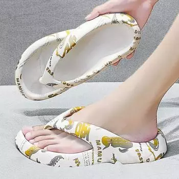Летние шлепанцы Повседневная пляжная обувь Унисекс Туфли на плоской подошве Дизайнерские модные шлепанцы 35 белый