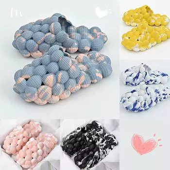 Летние шлепанцы унисекс для женщин, уличные тапочки с открытым носком, модельерские забавные массажные тапочки с пузырьками, летняя пляжная обувь 41-42