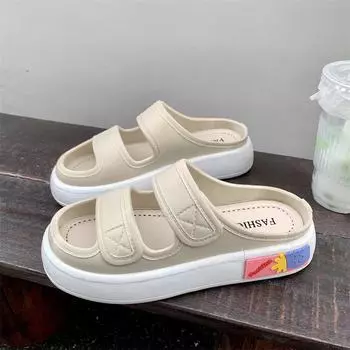 Летние шлепанцы женские тапочки модная домашняя нескользящая обувь мужская для отдыха на пляже повседневные сандалии на платформе Sandalias Hombre 36-37 белый