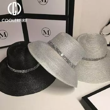 Летние шляпы для женщин, модные большие карнизы, рыбацкие путешествия, походы по магазинам, черные пляжные женские летние шляпы от солнца, защита от солнца AC2003 One Size