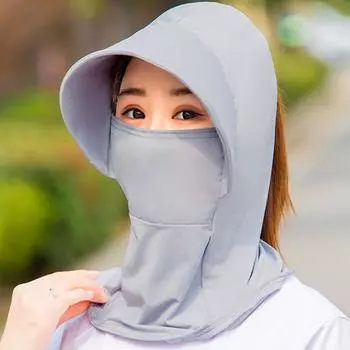 Летние шляпы из ледяного шелка для женщин, шляпа от солнца с дышащим солнцезащитным кремом, уличная пляжная кепка для езды на велосипеде, козырек с широкими полями, защита от ультрафиолета, шляпа от солнца серый