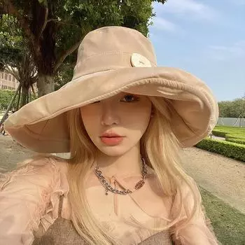 Летние шляпы от солнца для женщин, большие широкополые шляпы-ведра, складная панама с защитой от ультрафиолета, женская пляжная кепка, кепка для путешествий и рыбалки 56-58cm