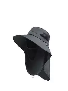 Летние шляпы от солнца, шляпы для рыбалки на открытом воздухе, мужские и женские козырьки для кемпинга, панамы, панамы с отворотом на шее One Size серый