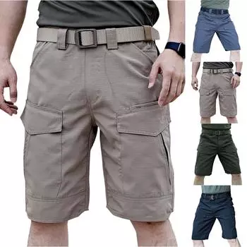 Летние шорты мужские брюки пять четвертей дышащие эластичные рабочие брюки L армия зеленый
