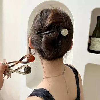 Летние шпильки высокого класса для женщин 2024 года: Закрученные шпильки для волос на затылке, заколки с одним словом и зажимы-зажимы янтарь